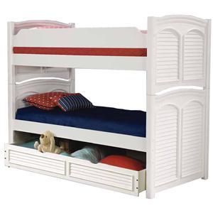 American Woodcrafters Cottage Traditions 6510 Twin Over Full Bunk Bed (For Use With Trundle)