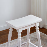 American Woodcrafters Yara White Backless Stool