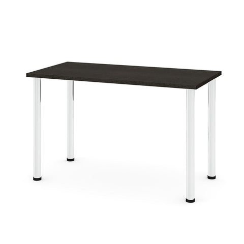 BESTAR Universel 24" x 48" Table Desk with Round Metal Legs in deep grey