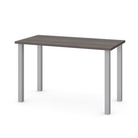 BESTAR Universel 24" x 48" Table Desk with Square Metal Legs in bark grey