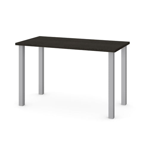 BESTAR Universel 24" x 48" Table Desk with Square Metal Legs in deep grey