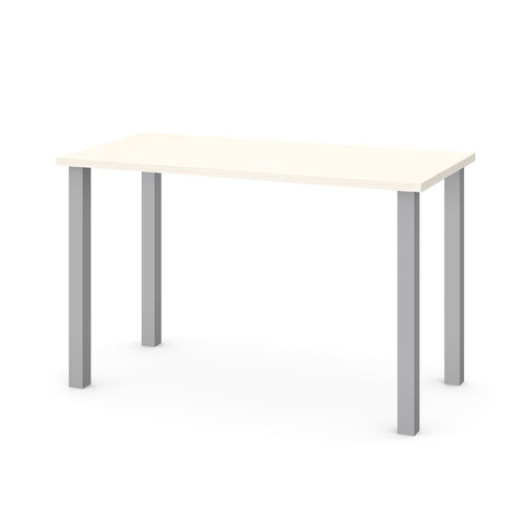 BESTAR Universel 24" x 48" Table Desk with Square Metal Legs in white chocolate