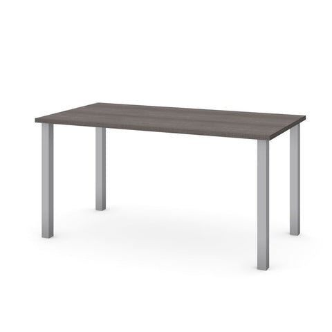 BESTAR Universel 30" x 60" Table Desk with Square Metal Legs in bark grey