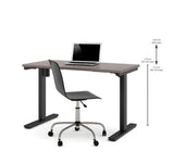 Bestar 24 Inch x 48 Inch Electric Height Adjustable Table in Bark Gray