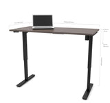 Bestar 30 Inch x 60 Inch Electric Height Adjustable Table in Bark Gray