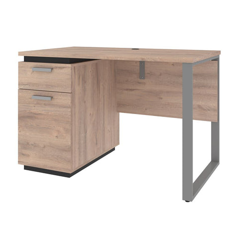 Bestar Aquarius 45W Small Desk in rustic brown & graphite