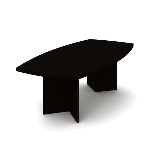 Bestar Boat-Shaped Conference Table w/Melamine Top in Dark Chocolate