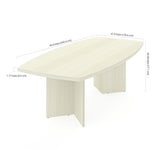 Bestar Boat-Shaped Conference Table w/Melamine Top in White Chocolate