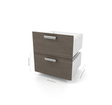 Bestar Cielo 19.5 Inch Shoe/Closet Storage Unit w/Drawers in Bark Gray & White