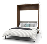 Bestar Cielo Deluxe 104 Inch Queen Wall Bed Kit in Oak Barrel & White