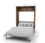 Bestar Cielo Deluxe 98 Inch Full Wall Bed Kit in Oak Barrel & White