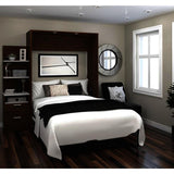 Bestar Cielo Elite 79 Inch Full Wall Bed Kit in Oak Barrel & White