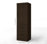 Bestar Edge 2-Drawer Storage Unit w/Door in Dark Chocolate