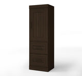Bestar Edge 2-Drawer Storage Unit w/Door in Dark Chocolate
