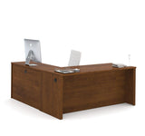 Bestar Embassy 71 Inch L-Shaped Computer Desk in Tuscany Brown