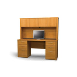 Bestar Embassy Credenza And Hutch Kit In Cappuccino Cherry