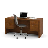 Bestar Embassy Executive Desk With Dual Half Peds In Tuscany Brown