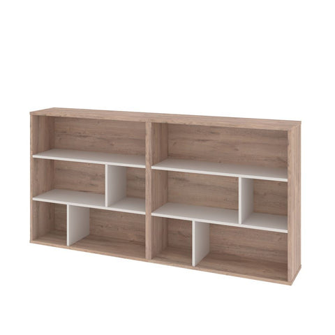 Bestar Fom 2-Piece Set including Two Asymmetrical Shelving Units in rustic brown & sandstone