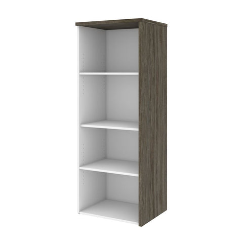 Bestar Gemma 24W Bookcase in walnut grey & white