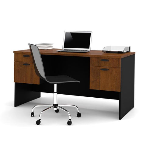 Bestar Hampton Executive Desk In Tucany Brown & Black