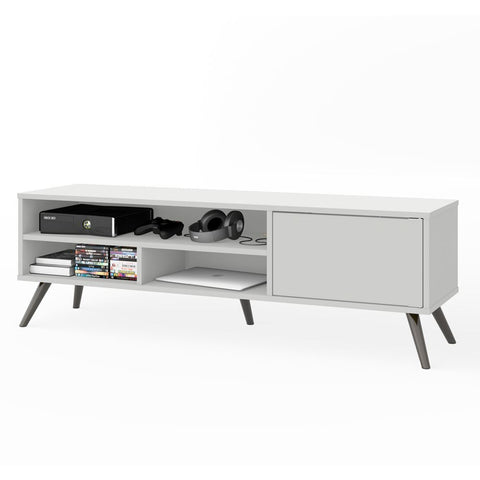Bestar Krom 54W TV Stand with Metal Legs in white