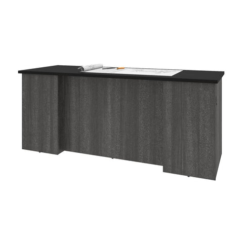 Bestar Norma 71W Desk Shell in black & bark gray