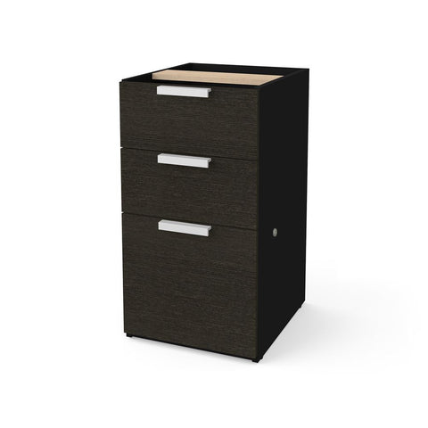 Bestar Pro-Concept Plus 16W Add-On Pedestal with 3 Drawers in deep grey & black