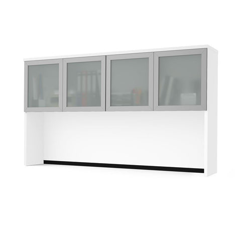Bestar Pro-Concept Plus 72W Hutch with Frosted Glass Doors in white