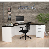 Bestar Pro-Concept Plus Corner Desk in White & Deep Grey