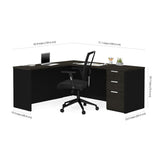 Bestar Pro-Concept Plus L-Desk in Deep Grey & Black