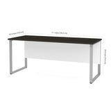 Bestar Pro-Concept Plus Table w/Rectangular Metal Legs in White & Deep Grey