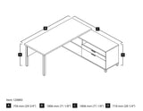Bestar Pro-Linea 120883-47 L-desk In White & Bark Grey
