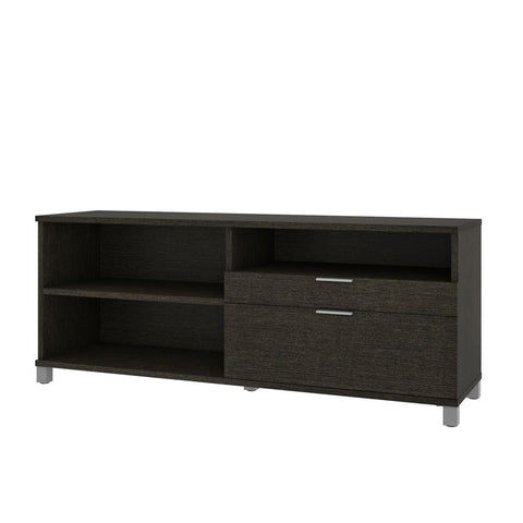 Bestar Pro-Linea 72W Credenza with 2 Drawers in deep grey
