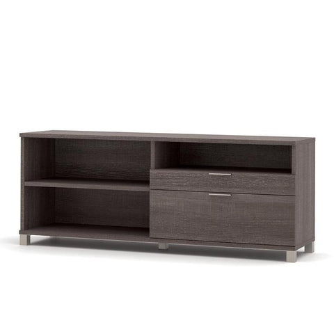 Bestar Pro-Linea Credenza With Drawers In Bark Grey