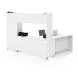 Bestar Pro-Linea L-Desk w/Bookcase in White