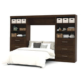 Bestar Pur 131" Full Wall Bed Kit In Chocolate