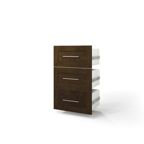 Bestar Pur 3-drawer Set For 25" Storage Unit In Chocolate