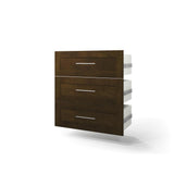 Bestar Pur 3-drawer Set For 36" Storage Unit In Chocolate
