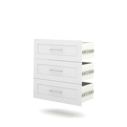 Bestar Pur 3-drawer Set For 36" Storage Unit In White