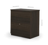 Bestar Ridgeley U-Shaped Desk w/Lateral File & Bookcase in Dark Chocolate