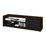 Bestar Small Space 2-Piece Lift-Top Storage Coffee Table & TV Stand Set in Dark Chocolate & Black