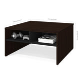 Bestar Small Space 2-Piece Storage Coffee Table & TV Stand Set in Dark Chocolate & Black