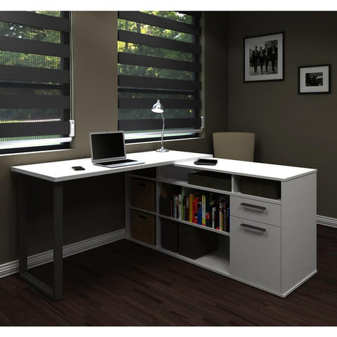 Bestar Solay L-Shaped Desk in White