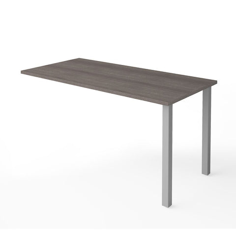 Bestar i3 Plus 60W Return Table with Metal Legs in bark grey