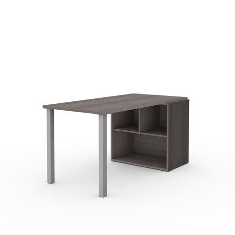 Bestar i3 Plus 60W Table Desk with Open Storage in bark grey