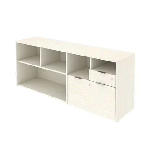 Bestar i3 Plus 72W Credenza with 2 Drawers in white chocolate