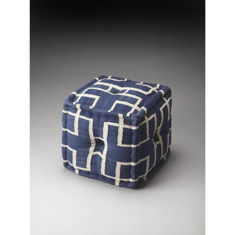 Butler Accent Seating Berkeley Pouffe In Blue Cotton