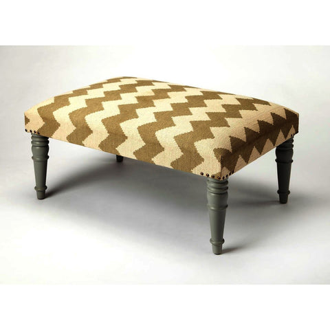 Butler Accent Seating Lucinda Zig Zag Upholstered Cocktail Ottoman