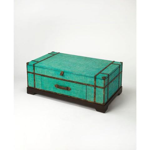 Butler Anabel Green Raffia Trunk Cocktail Table