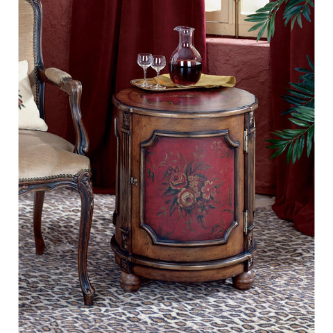 Butler Artists' Originals Drum Table In Red Hand Painted